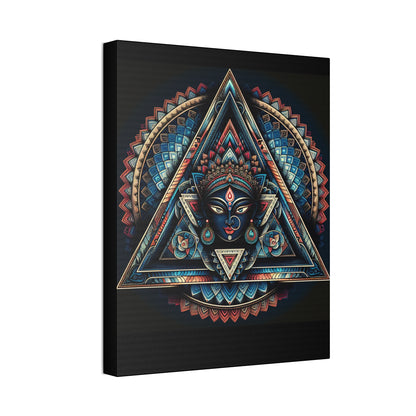 Kali Mandala Triangle Canvas Art — Stretched 1.5" Spiritual Wall Decor