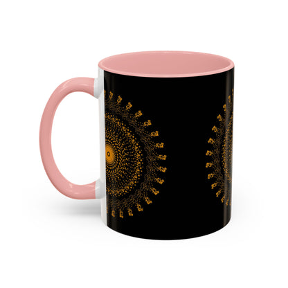 Mandala Pattern Accent Coffee Mug - 11oz & 15oz - Perfect Gift for Coffee Lovers