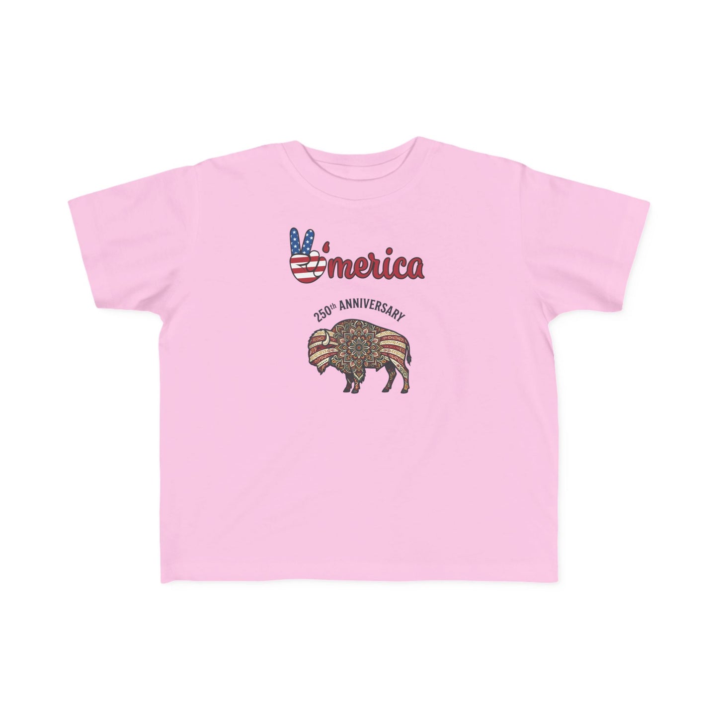 'Merica Bison Toddler Tee — Patriotic 4th of July Baby Shirt