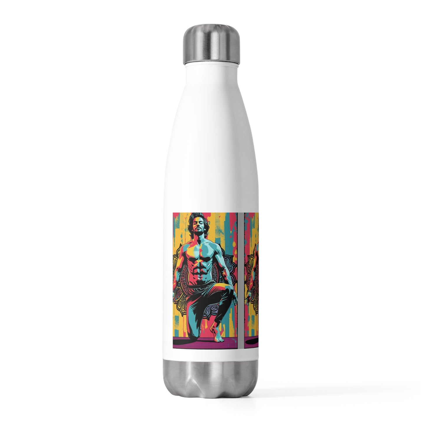 Colorful Insulated Water Bottle with Fitness Design - Motivational Gift for Gym Lovers, Sporty Style, Outdoor Hydration, Workout [...]