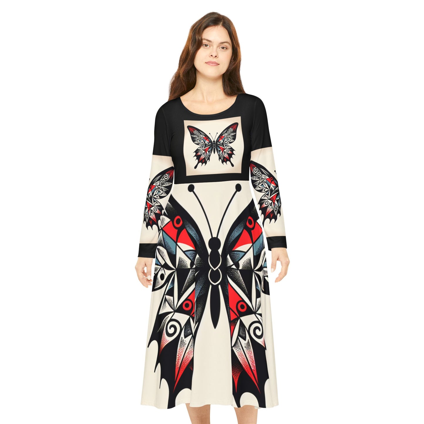 Women's Long Sleeve Dance Dress with Eye-Catching Butterfly Design - Ideal for Recitals, Spring Festivities, or Casual Wear, Dance [...]