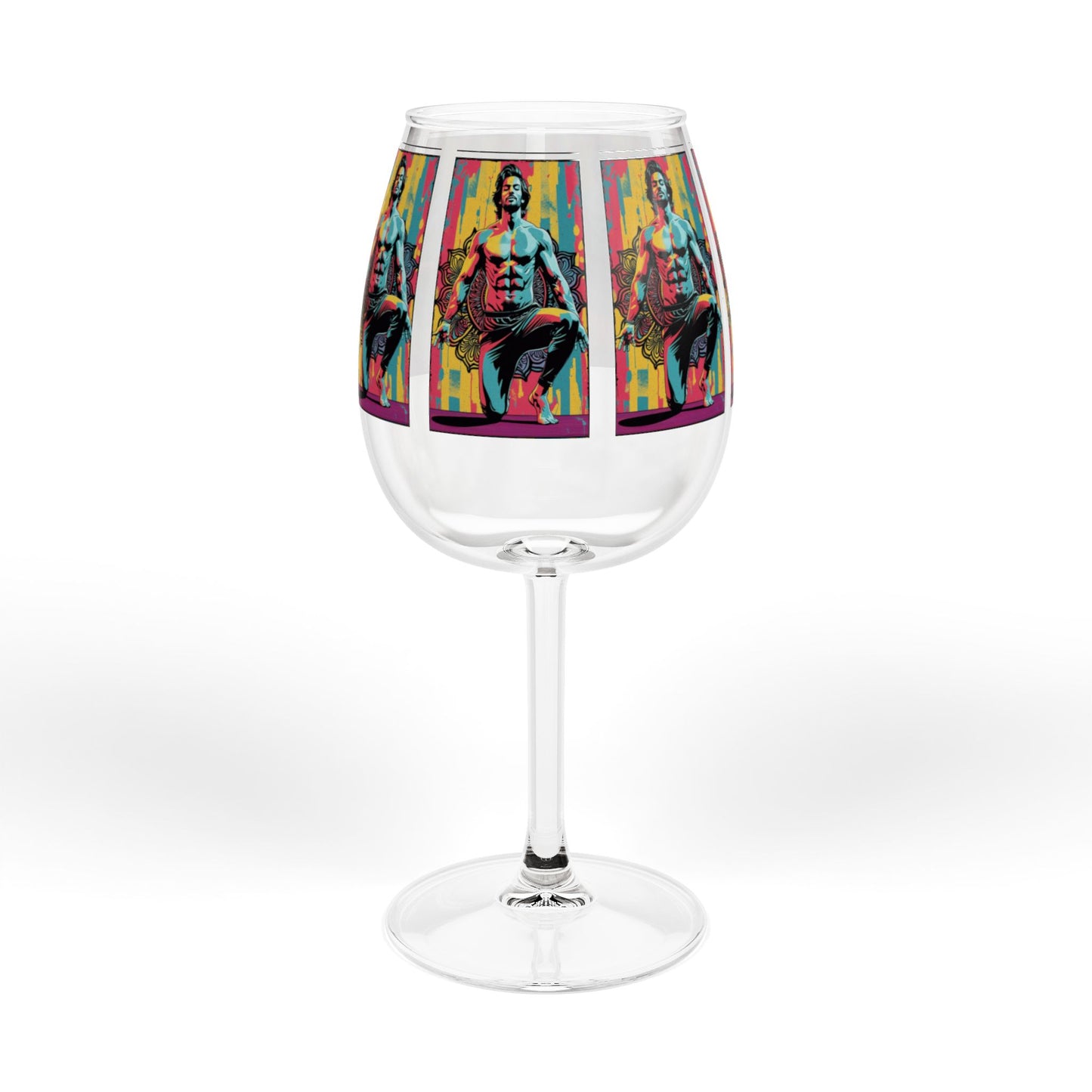 Vibrant Artistic Wine Glass, Unique Gift for Wine Lovers, Colorful 12oz Glassware, Fun Home Decor, Celebration Drinkware