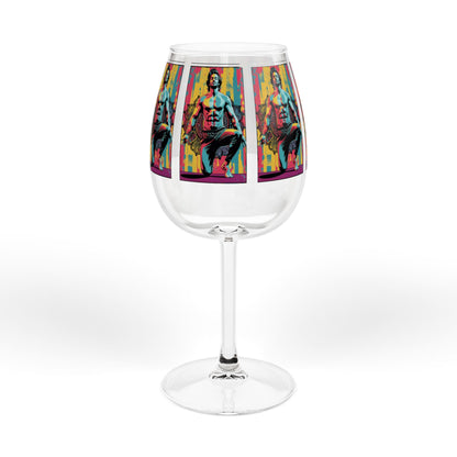 Vibrant Artistic Wine Glass, Unique Gift for Wine Lovers, Colorful 12oz Glassware, Fun Home Decor, Celebration Drinkware