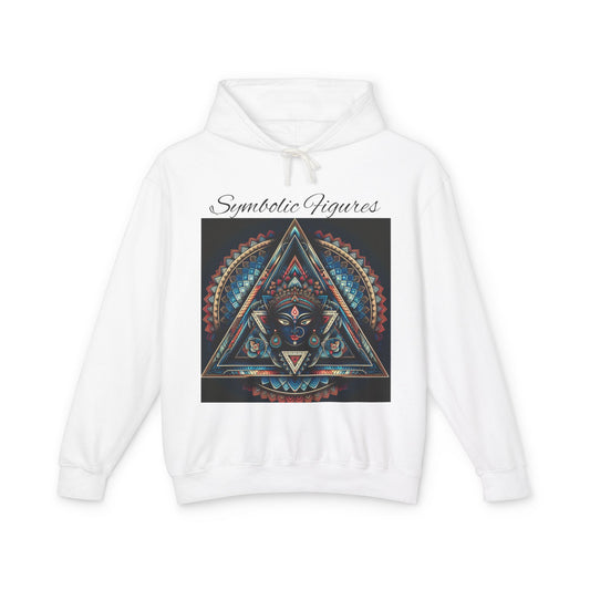 Vibrant Artistic Hoodie, Symbolic Figures Design, Lightweight Sweatshirt for Casual Wear, Unique Gift for Art Lovers, Cozy Unisex Clothing