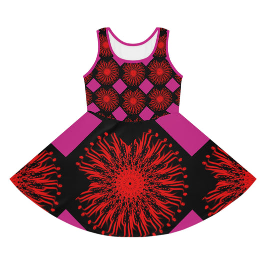 Vibrant Floral Girls' Sundress - Perfect for Summer Parties, Birthdays, Playdates, Everyday Wear, Cute Casual Dress