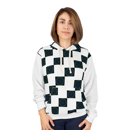 Geometric Pattern Pullover Hoodie, Unisex Abstract Sweatshirt, Chic Casual Wear, Cozy Layer, Gift for Her, Him, Fashion Statement