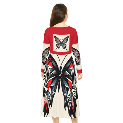 Women's Long Sleeve Dance Dress with Eye-Catching Butterfly Design - Ideal for Recitals, Spring Festivities, or Casual Wear, Dance [...]