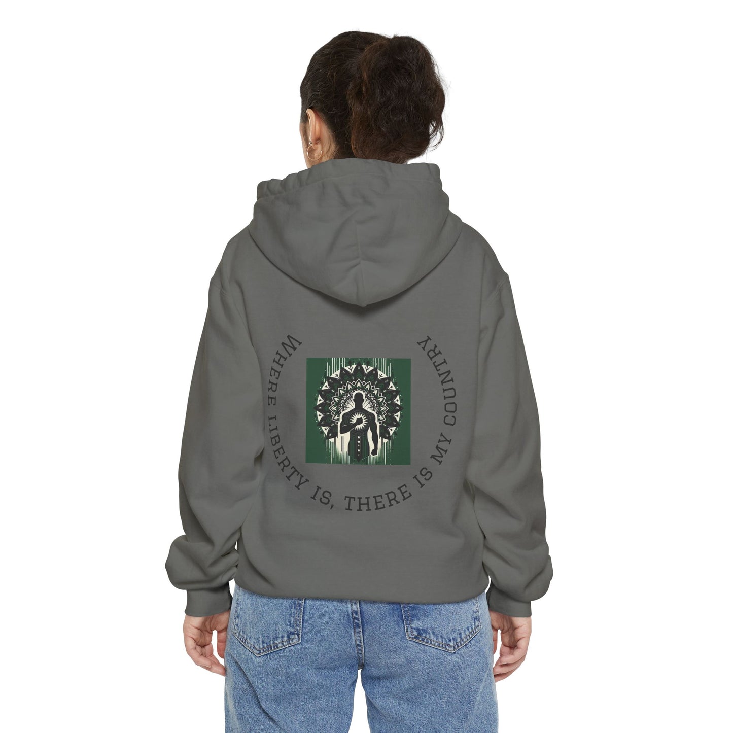 Patriotic Garment-Dyed Hoodie, Casual Sweatshirt, College Spirit Wear, Unisex Apparel, Comfortable Layering, Gift for Students
