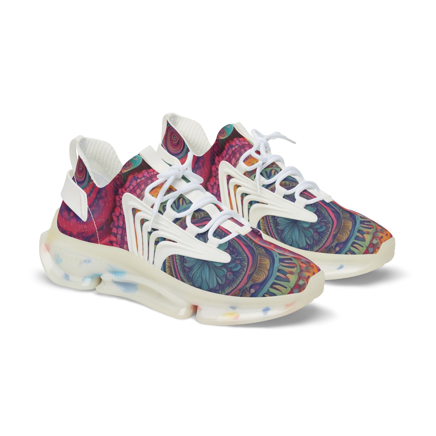 Vibrant Men's Mesh Sneakers with Colorful Mandala Design