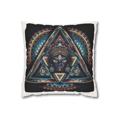 Bohemian Decorative Pillow, Square Faux Suede Cushion, Spiritual Home Décor, Mandala Art Accent Pillow, Unique Gift Idea