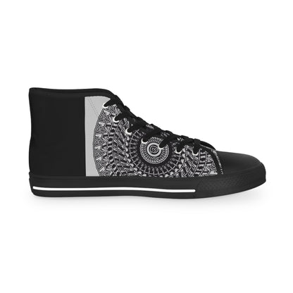 Stylish High Top Sneakers with Intricate Spiral Design