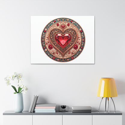 Heart Gem Mandala Canvas Print
