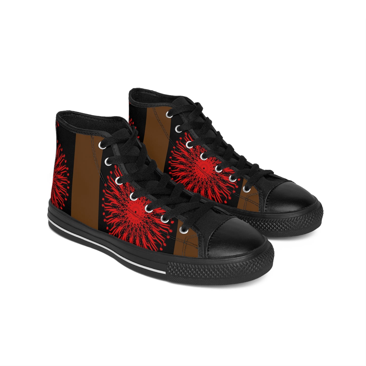 Bold Graphic High-Top Sneakers with Unique Print, Streetwear Footwear, Casual Daily Use, Perfect for Gifting, Unique Fashion Statement