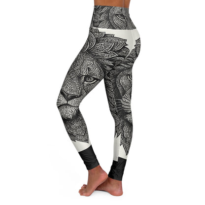 Yoga Leggings - Mandala Lion Print
