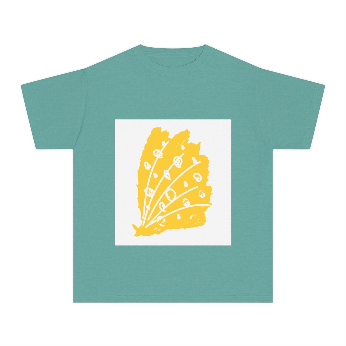 Sunny Leaf Youth Tee, Casual Summer T-Shirt, Nature Inspired Youth Shirt, Gifts for Kids, Eco-Friendly Apparel