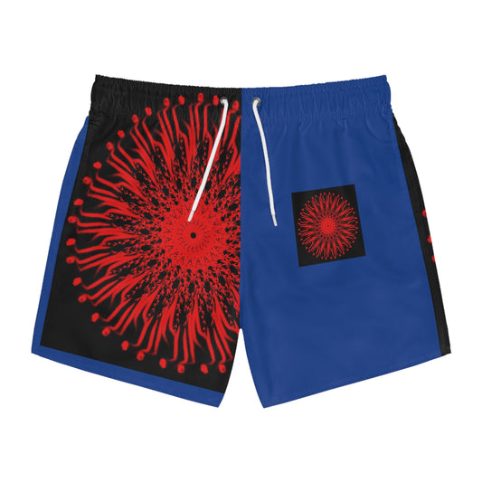 Vibrant Patterned Swim Trunks, Men's Beachwear, Summer Essentials, Pool Party Attire, Trendy Swimwear, Vacation Gear