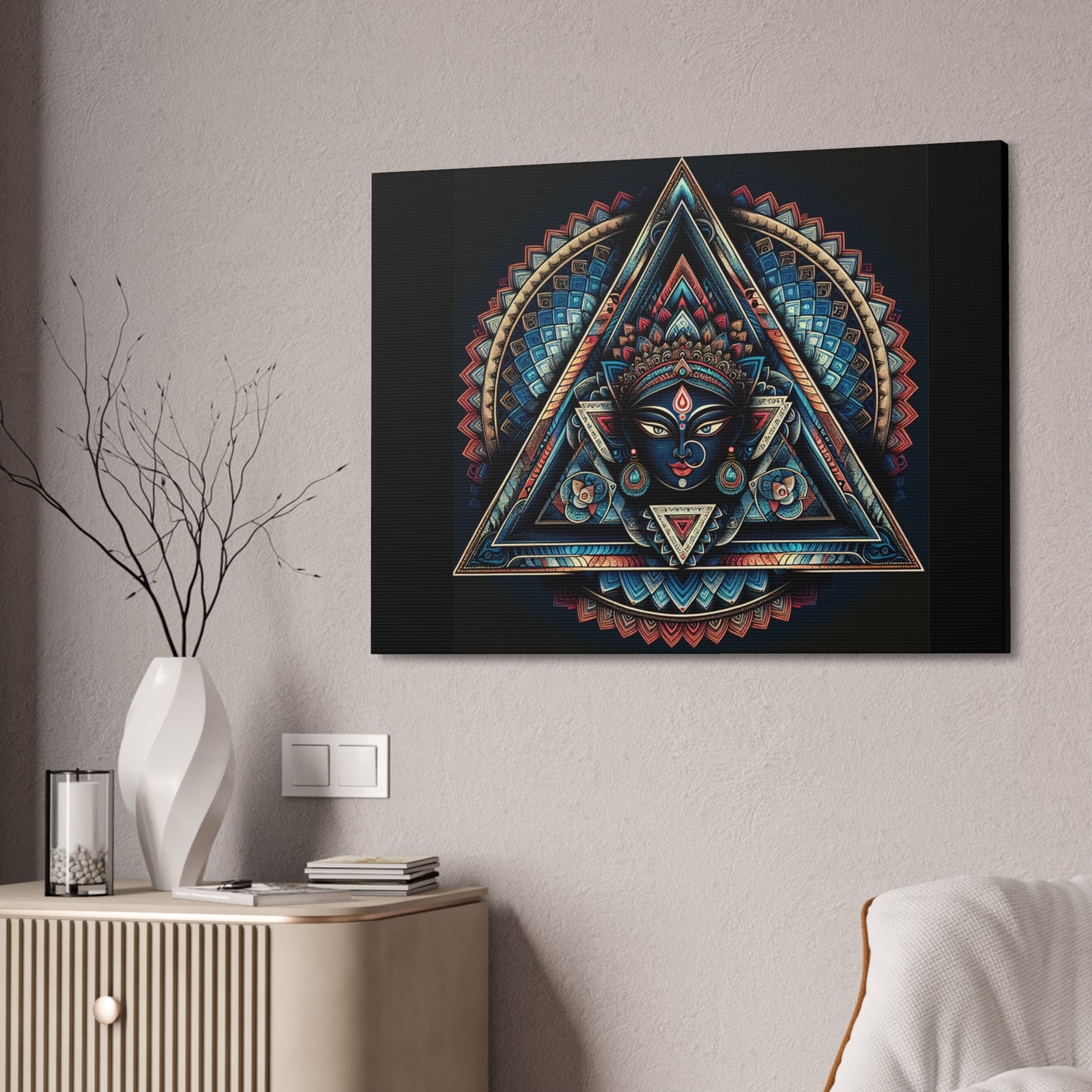 Bohemian Canvas Wall Art - Sacred Triangle Design