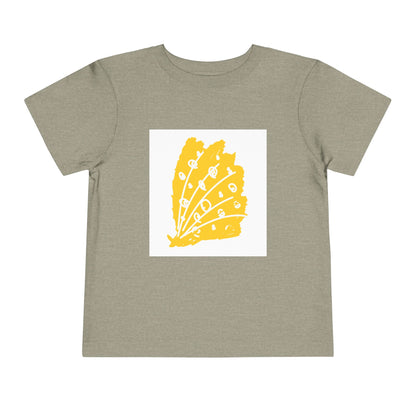 Sunny Leaf Toddler Tee, Cute Kid's Shirt, Summer Outfit, Nature Inspired Tee, Gift for Toddlers, Playtime Clothing, Eco-Friendly Tee