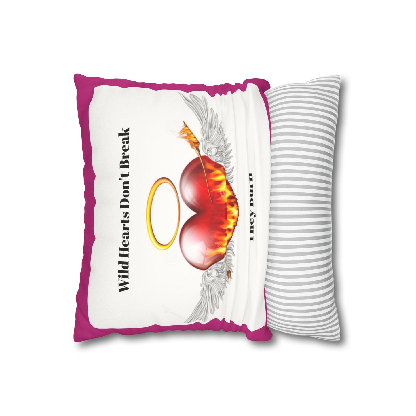 Wild Hearts Don't Break Faux Suede Pillowcase – Boho Decor for Heartfelt Spaces
