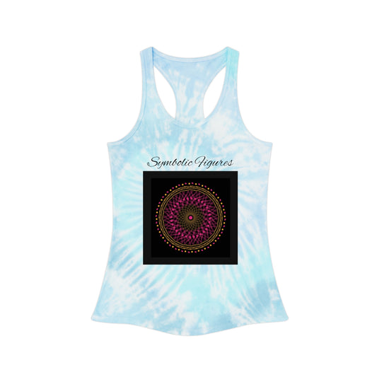 Vibrant Tie Dye Racerback Tank Top, Boho Summer Top, Festival Wear, Yoga Shirt, Beach Outfit, Art-Inspired Activewear