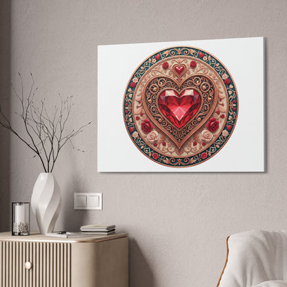 Heart Gem Mandala Canvas Print