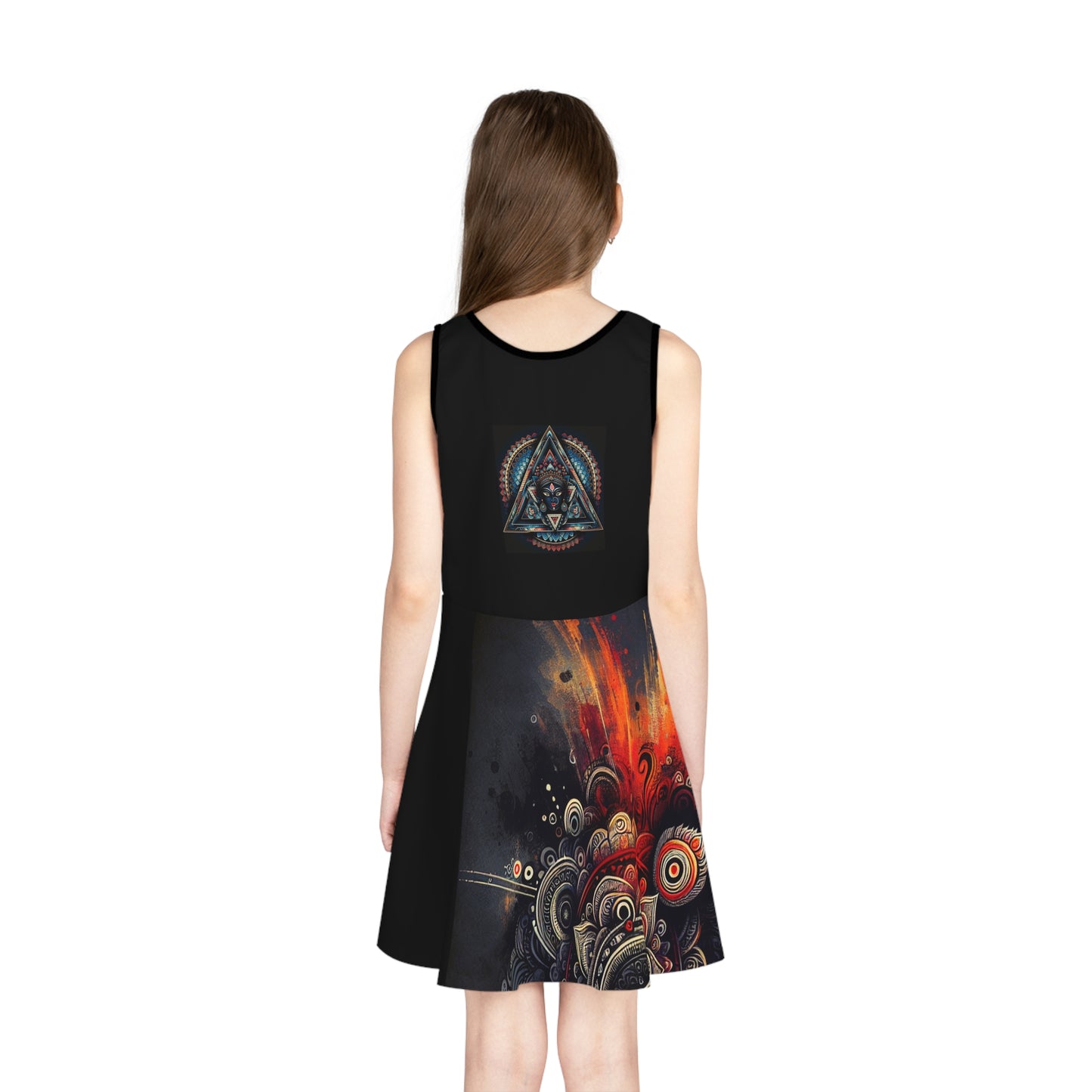 Bohemian Girls' Sundress, Festival Dress, Summer Outfit, Art Print Dress, Hippie Style Dress, Everyday Wear