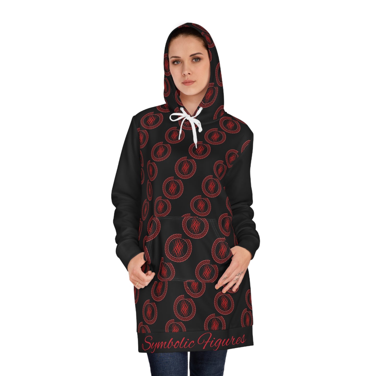 Symbolic Figures Women's Hoodie Dress - Cozy, Stylish, Perfect for Casual Days, Gifts, Festivals, and Lounging