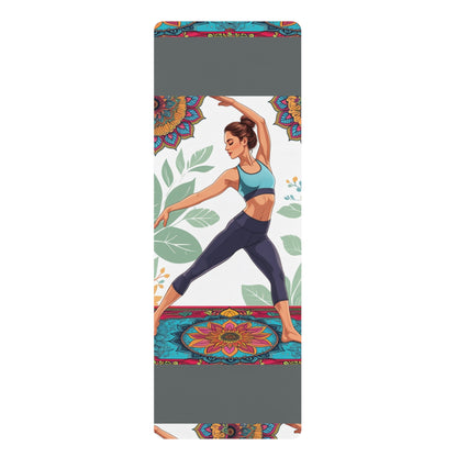 Vibrant Rubber Yoga Mat with Mandala Design, Perfect for Home Workouts, Fitness Gifts, Mindfulness, Yoga Studios, Meditation