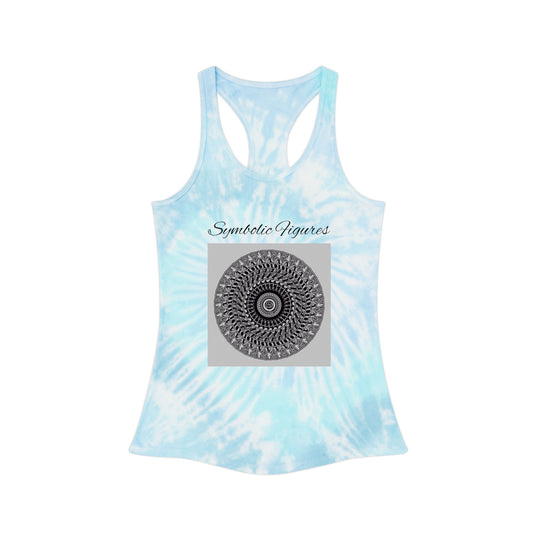 Vibrant Tie Dye Racerback Tank Top, Boho Summer Top, Festival Wear, Yoga Shirt, Beach Outfit, Art-Inspired Activewear