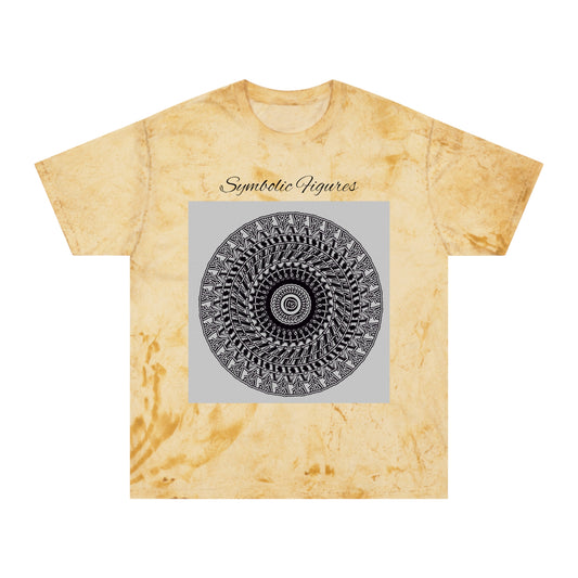 Trendy Unisex Color Blast T-Shirt with Symbolic Figures Design
