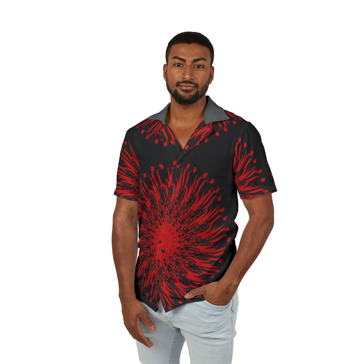Men's Hawaiian Camp Shirt, Stylish Tropic Shirt, Party Outfit, Summer Wear, Vacation Essential