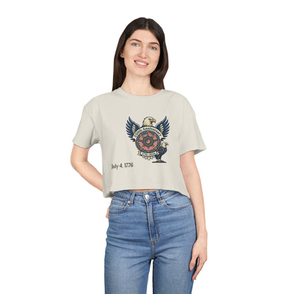Patriotic Eagle Crop Tee – July 4, 1776 Independence Day Graphic