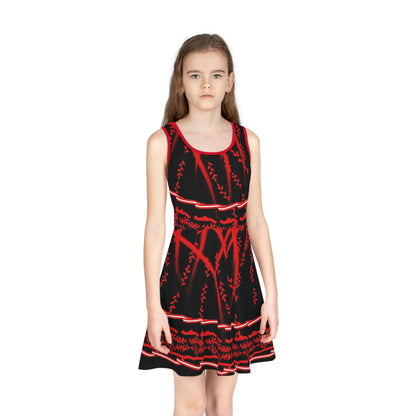 Edgy Floral Girls' Sundress, Floral Dress for Kids, Summer Fashion, Special Occasions, Everyday Wear, Unique Birthday Gift, Stylish Outfit