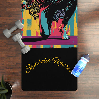Vibrant Rubber Yoga Mat with Mandala Design, Perfect for Home Workouts, Fitness Gifts, Mindfulness, Yoga Studios, Meditation