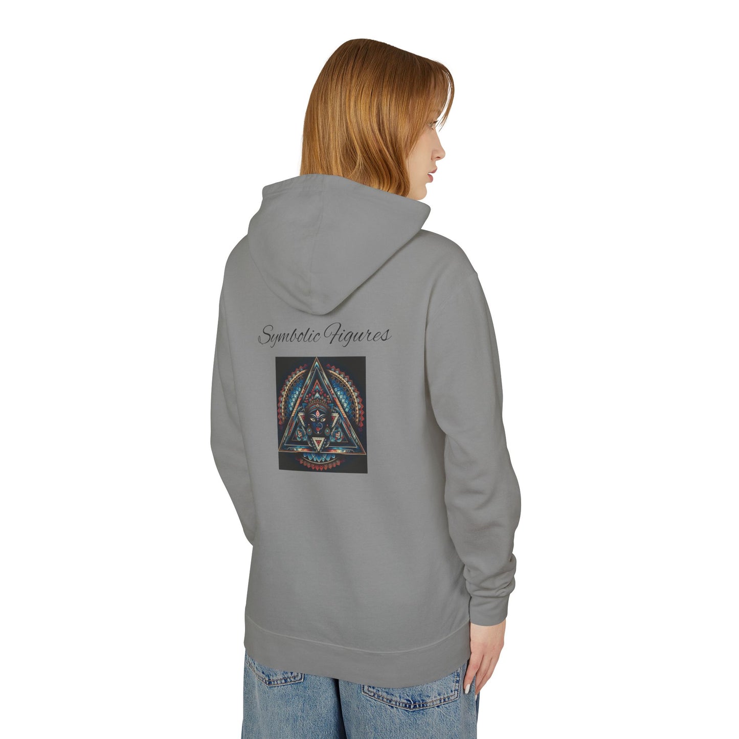 Vibrant Artistic Hoodie, Symbolic Figures Design, Lightweight Sweatshirt for Casual Wear, Unique Gift for Art Lovers, Cozy Unisex Clothing