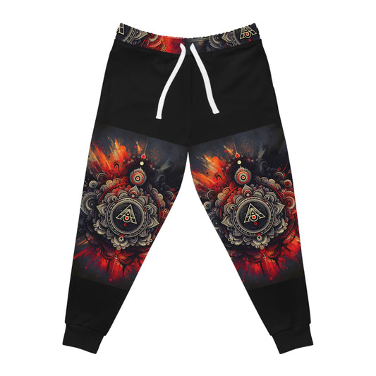 Vibrant Mandala Athletic Joggers, Trendy Workout Pants, Unisex Activewear, Colorful Loungewear, Perfect Gift for Fitness Enthusiasts