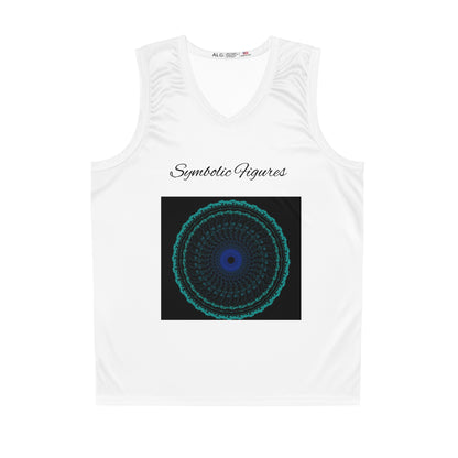 Symbolic Figures Basketball Jersey | AOP Athletic Wear, Sports Jersey, Unique Basketball Apparel, Gift for Athletes, Vintage Style
