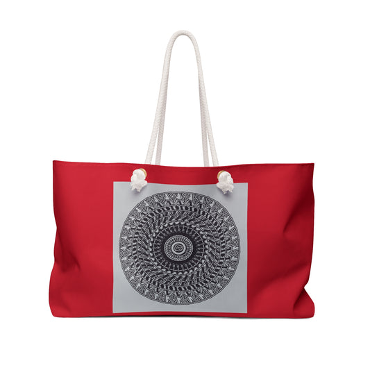Red Chic Mandala Weekender Bag - Stylish Tote for Travel & Getaways