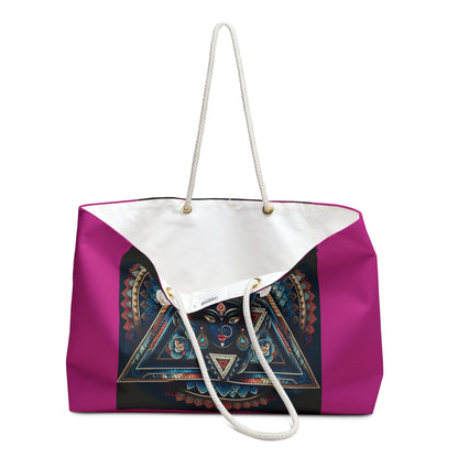 Boho Weekender Bag with Mandala Design, Yoga Travel Tote, Gym Bag, Overnight Essentials, Festival Accessory, Spiritual Gift