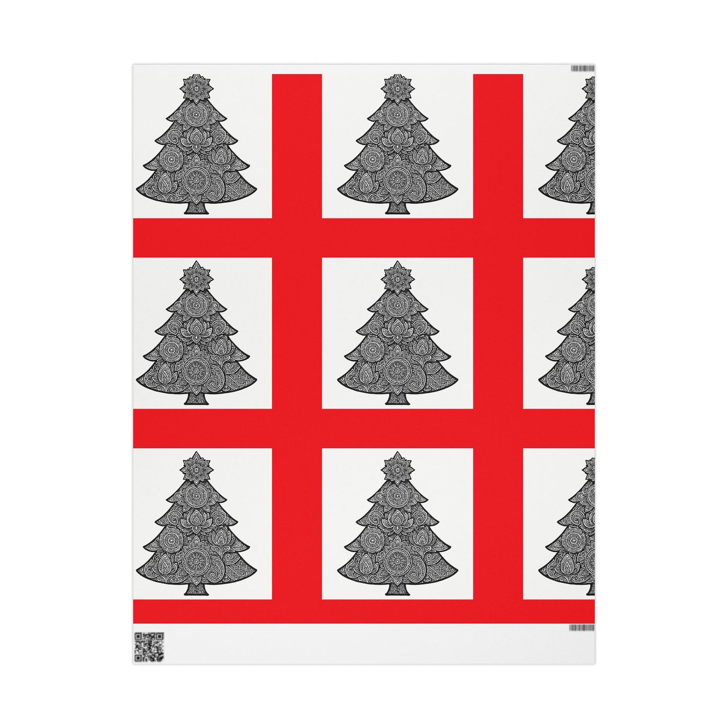 Christmas Tree Wrapping Paper - Red Square Holiday Gift Wrap