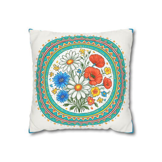 Floral Square Pillowcase | Cozy Home Decor, Gift for Garden Lovers, Spring Decor, Throw Pillow, Housewarming Gift