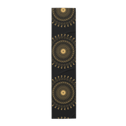 Elegant Gold Mandala Table Runner for Dining & Events
