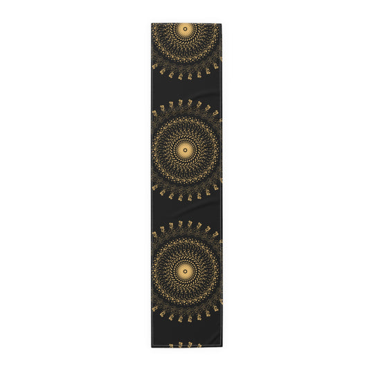 Elegant Gold Mandala Table Runner for Dining & Events