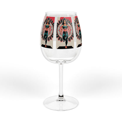 Wine Glass, 12oz - Vibrant Feminine Empowerment Design; Perfect for Gifts, Celebrations, or Relaxing Evenings