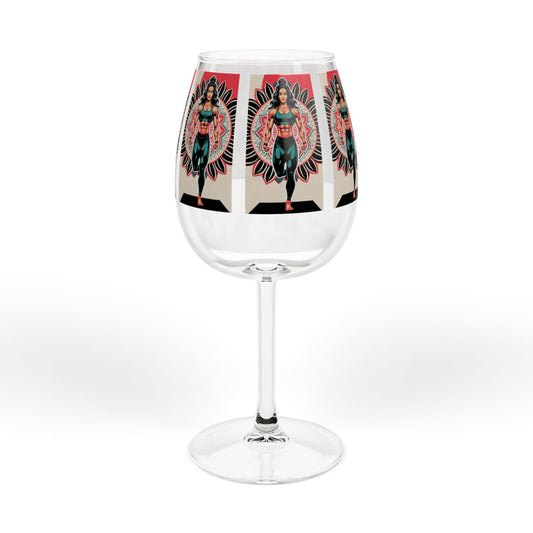 Wine Glass, 12oz - Vibrant Feminine Empowerment Design; Perfect for Gifts, Celebrations, or Relaxing Evenings