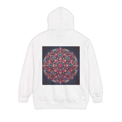 Garment-Dyed Mandala Hoodie - Cozy Floral Art Sweatshirt