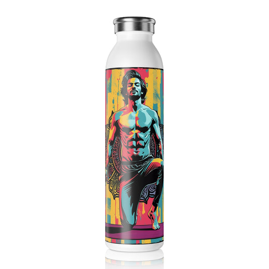 Vibrant Yoga Slim Water Bottle - Artistic Reusable Water Bottle, Eco-friendly Gift, Fitness Hydration, Art-inspired Flask, Colorful [...]