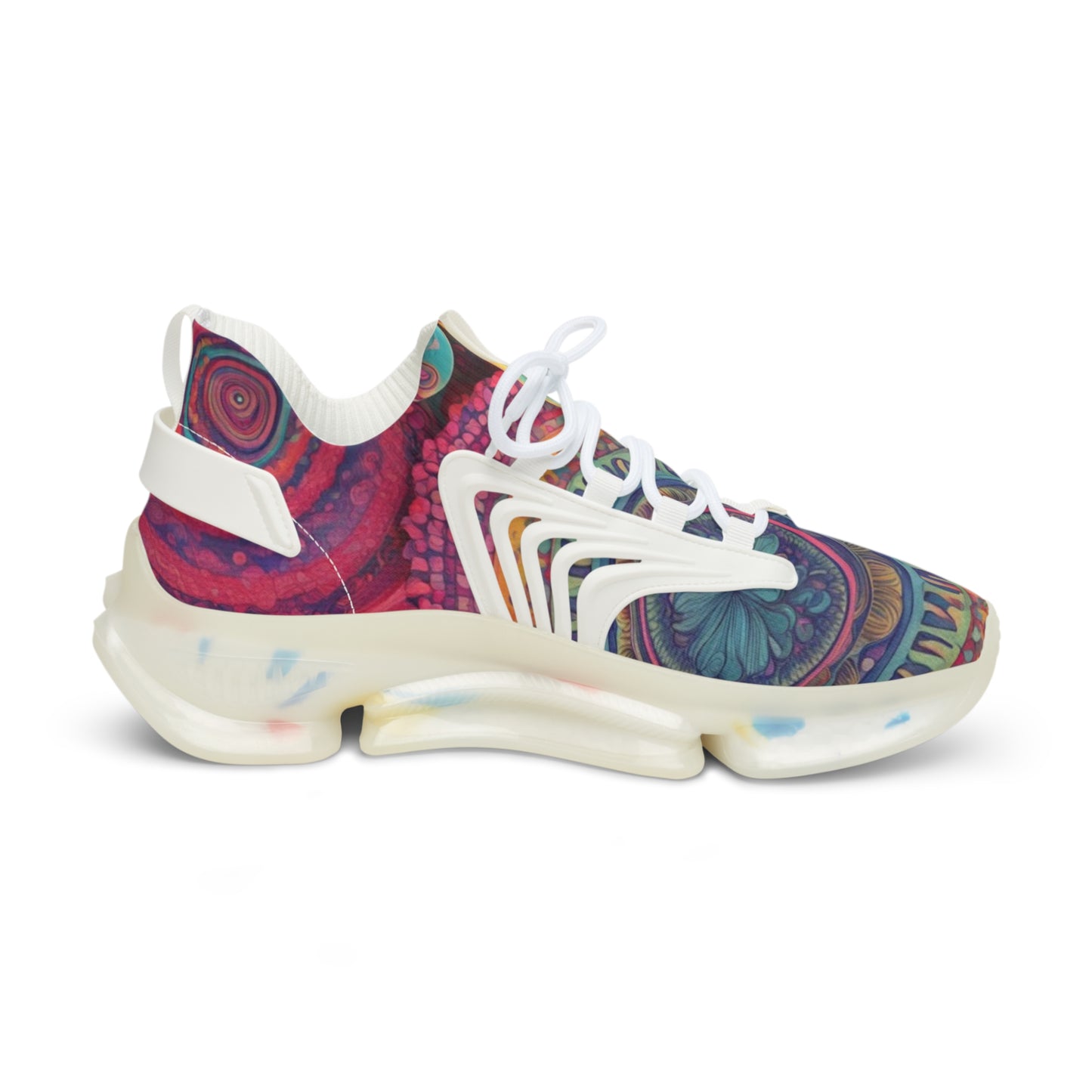 Vibrant Men's Mesh Sneakers with Colorful Mandala Design