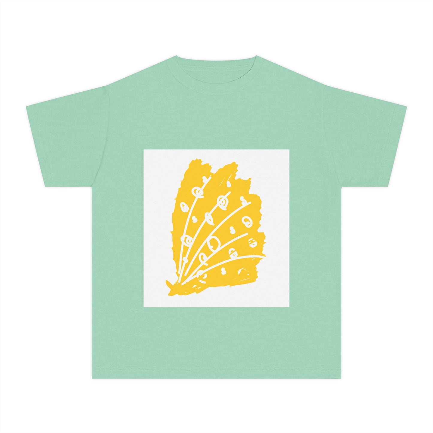 Sunny Leaf Youth Tee, Casual Summer T-Shirt, Nature Inspired Youth Shirt, Gifts for Kids, Eco-Friendly Apparel