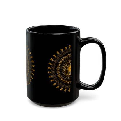 Bohemian Mandala Black Mug - 11oz & 15oz Coffee Cup for Home & Office